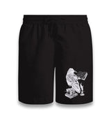 A Raven Reading Book Black Shorts - Premium  from W.E.N.S. WIND - Just 7990! Shop now at W.E.N.S. WIND