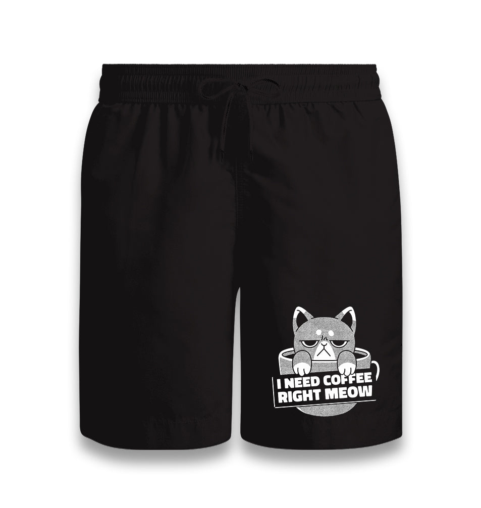 Cat in a Coffee Cup Black Shorts - Premium  from W.E.N.S. WIND - Just 7990! Shop now at W.E.N.S. WIND