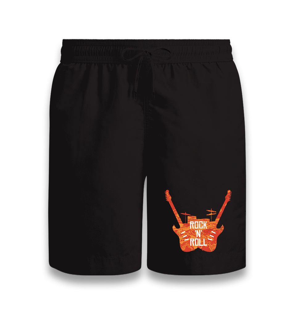 Two Guitars and a Drum Rock 'n Roll Black Shorts - Premium  from W.E.N.S. WIND - Just 7990! Shop now at W.E.N.S. WIND