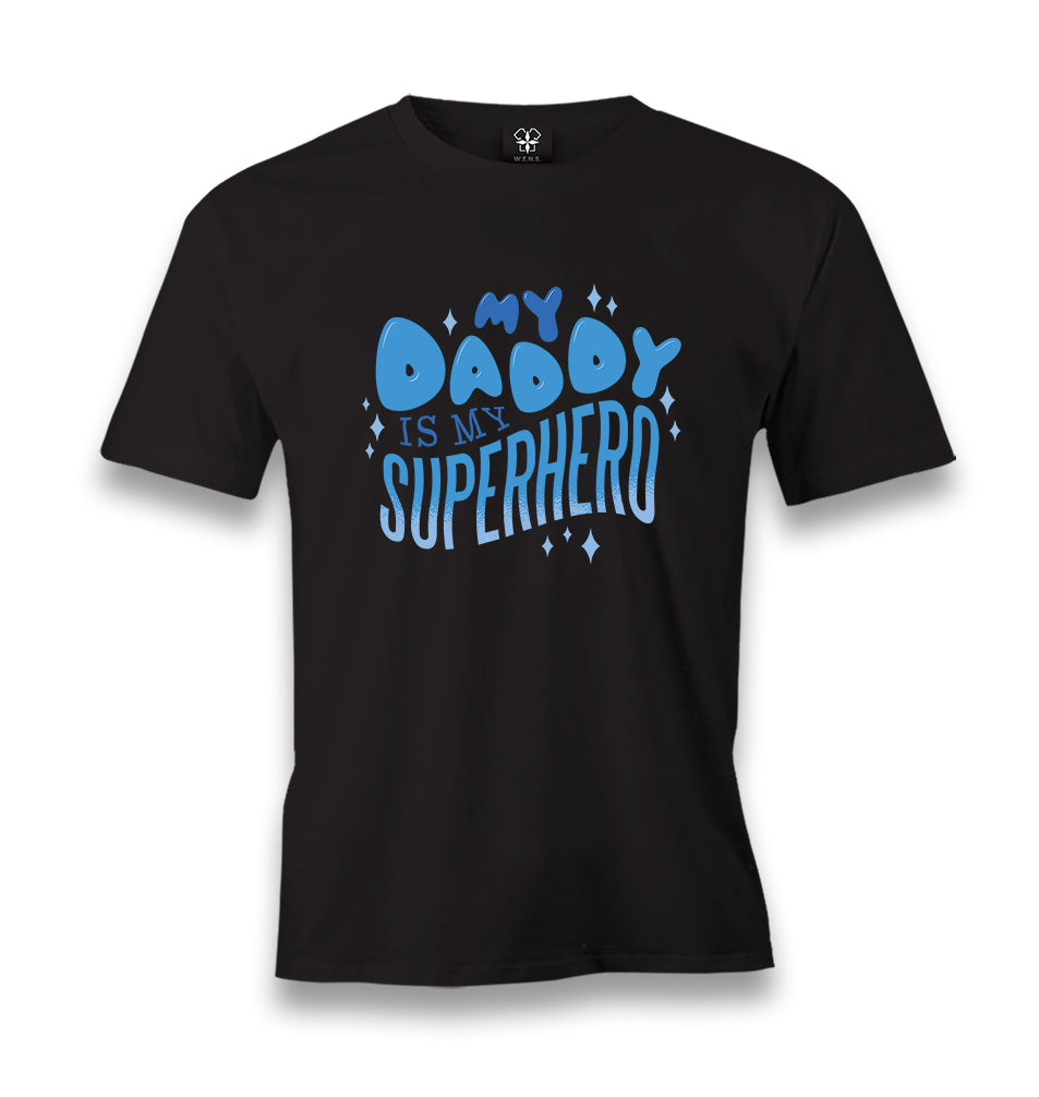 My Daddy is My SuperHero Men's Black Tshirt - Premium  from W.E.N.S. WIND - Just 6490! Shop now at W.E.N.S. WIND