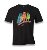 Three Colorful Birds Talking Men's Black Tshirt - Premium  from W.E.N.S. WIND - Just 6490! Shop now at W.E.N.S. WIND