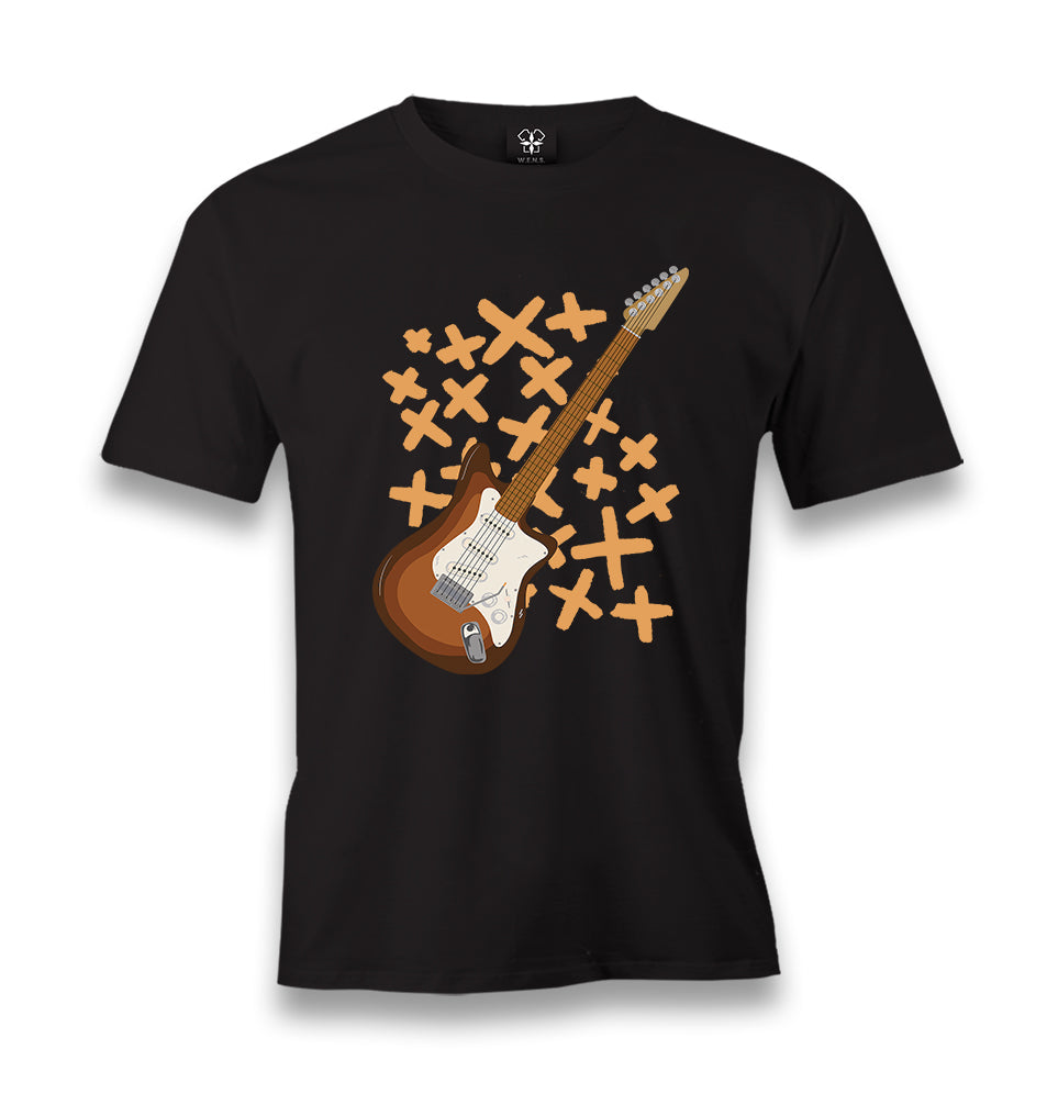 Brown Electric Guitar Men's Black Tshirt - Premium  from W.E.N.S. WIND - Just 6490! Shop now at W.E.N.S. WIND