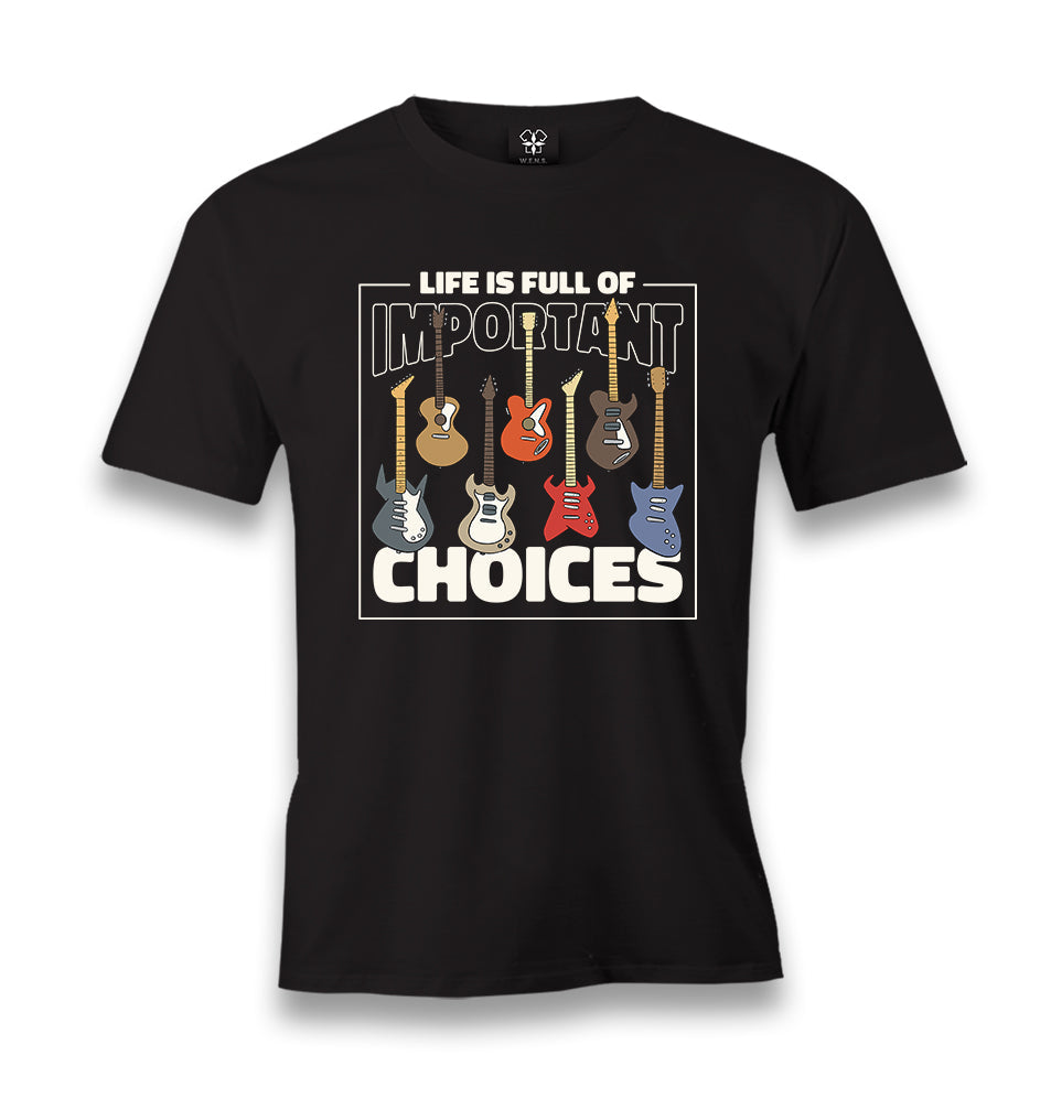 Electric Guitars and Choices Men's Black Tshirt - Premium  from W.E.N.S. WIND - Just 6490! Shop now at W.E.N.S. WIND