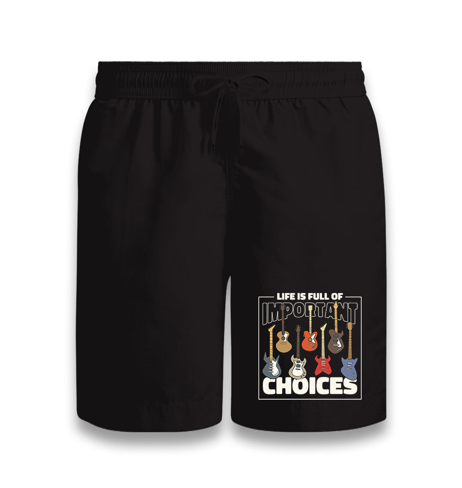 Electric Guitars and Choices Black Shorts - Premium  from W.E.N.S. WIND - Just 7990! Shop now at W.E.N.S. WIND