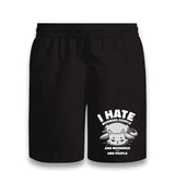 I Hate People I Hate Mornings Black Shorts - Premium  from W.E.N.S. WIND - Just 7990! Shop now at W.E.N.S. WIND
