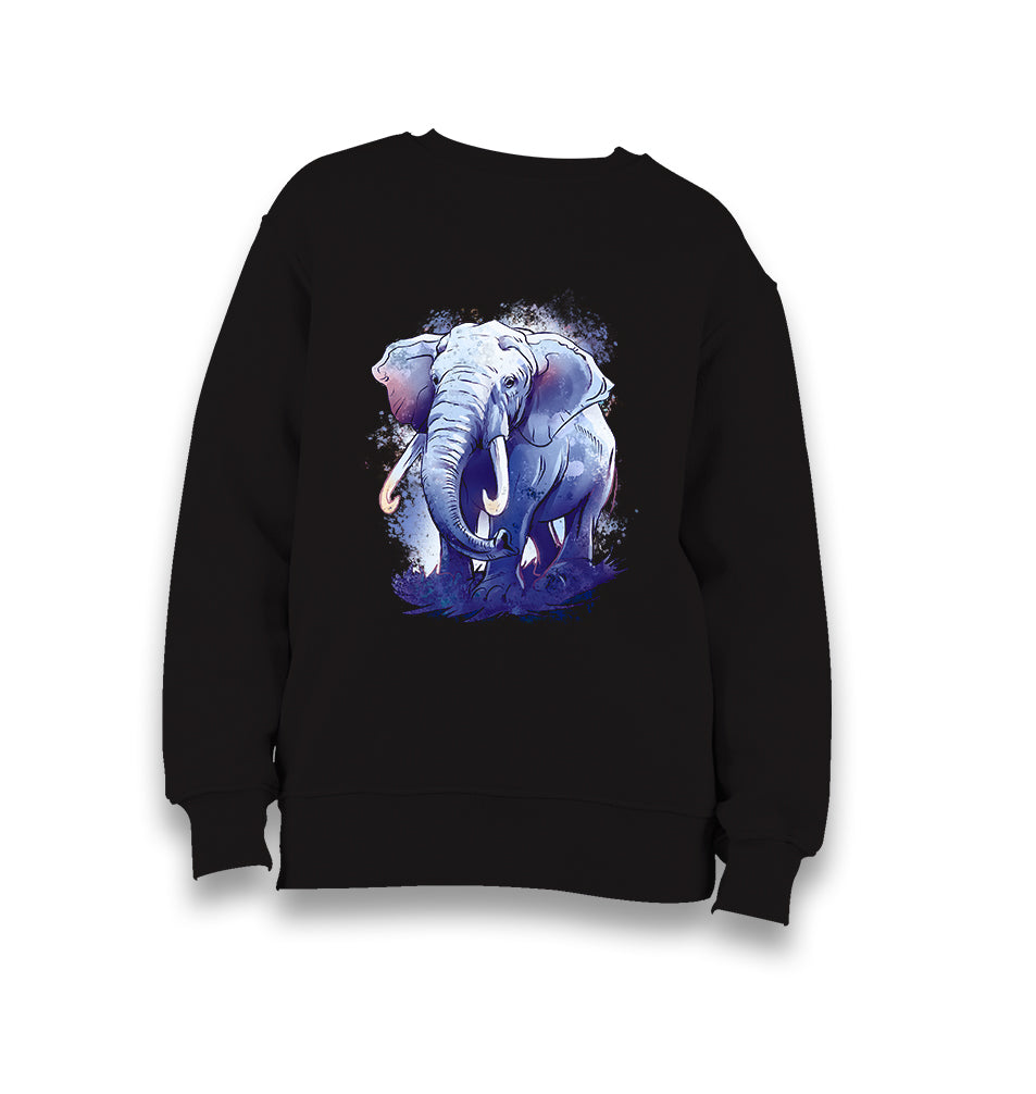 Purple Elephant Kid's Black Sweatshirt - Premium  from W.E.N.S. WIND - Just 7990! Shop now at W.E.N.S. WIND