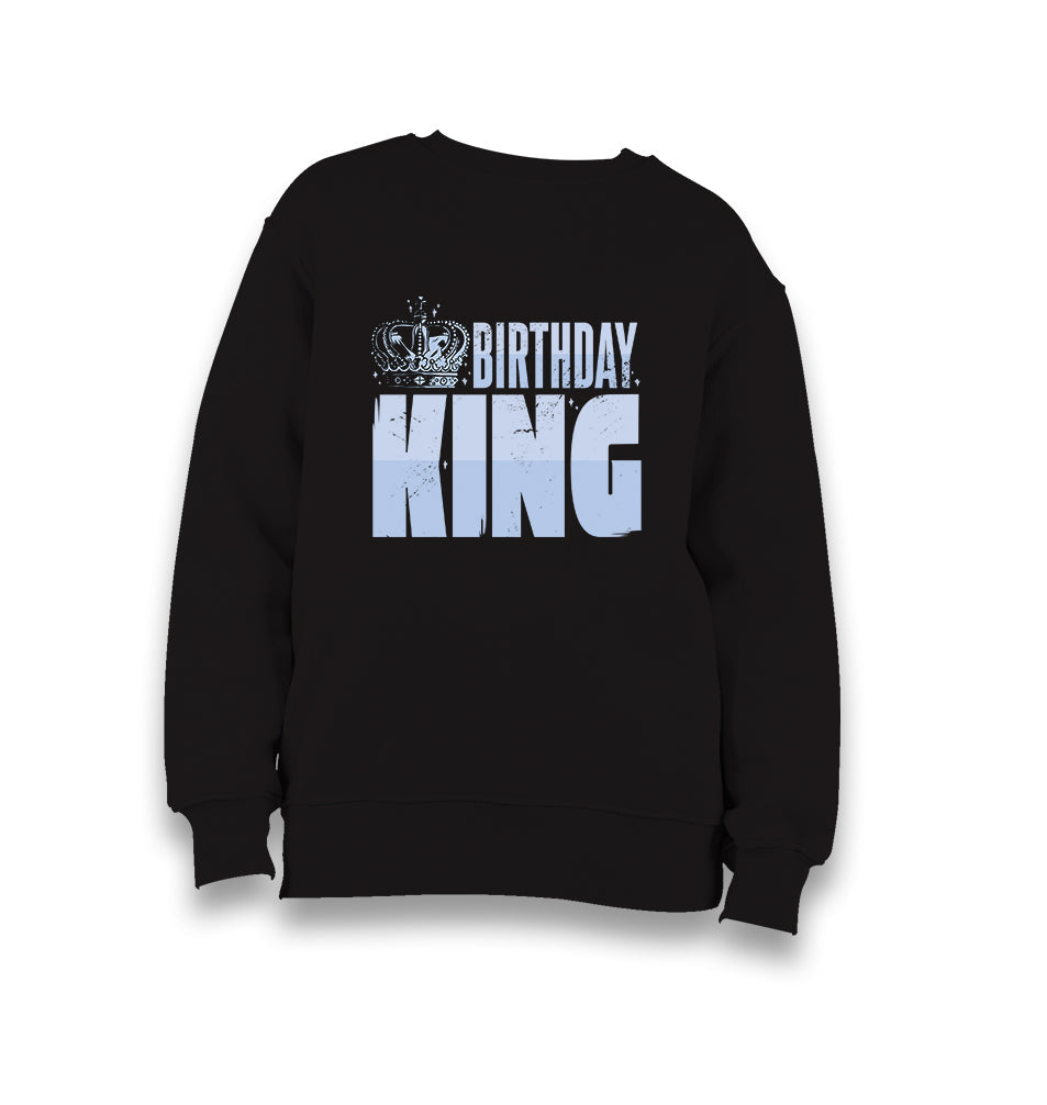 Birthday King Logo With a Crown Kid's Black Sweatshirt - Premium  from W.E.N.S. WIND - Just 7990! Shop now at W.E.N.S. WIND