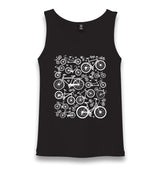 Several Silhouttes of Bicycles Unisex Black Tank Top - Premium  from W.E.N.S. WIND - Just 6490! Shop now at W.E.N.S. WIND