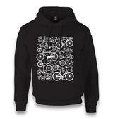 Several Silhouttes of Bicycles Unisex Black Hoodie - Premium  from W.E.N.S. WIND - Just 11990! Shop now at W.E.N.S. WIND