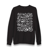 Several Silhouttes of Bicycles Unisex Black Sweatshirt - Premium  from W.E.N.S. WIND - Just 10990! Shop now at W.E.N.S. WIND