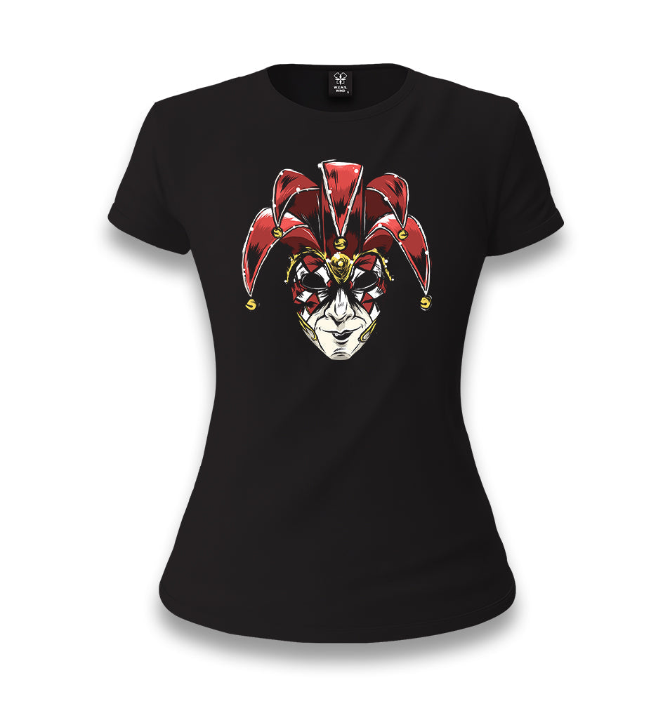 A Red Venetian Mask Mardi Gras Women's Black T-shirt - Premium  from W.E.N.S. WIND - Just 6490! Shop now at W.E.N.S. WIND