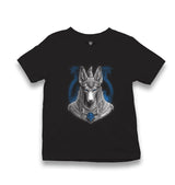 Egyptian god Anubis with a Blue Temple Kid's Black T-shirt - Premium  from W.E.N.S. WIND - Just 5990! Shop now at W.E.N.S. WIND