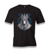 Egyptian god Anubis with a Blue Temple Men's Black Tshirt - Premium  from W.E.N.S. WIND - Just 6490! Shop now at W.E.N.S. WIND