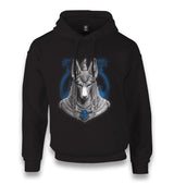 Egyptian god Anubis with a Blue Temple Unisex Black Hoodie - Premium  from W.E.N.S. WIND - Just 11990! Shop now at W.E.N.S. WIND