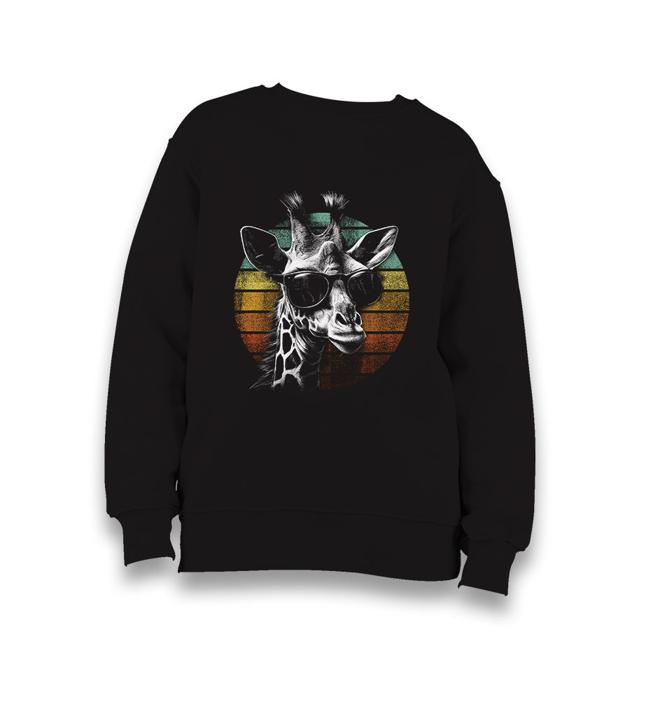 Giraffe with Sunglasses Kid's Black Sweatshirt - Premium  from W.E.N.S. WIND - Just 7990! Shop now at W.E.N.S. WIND