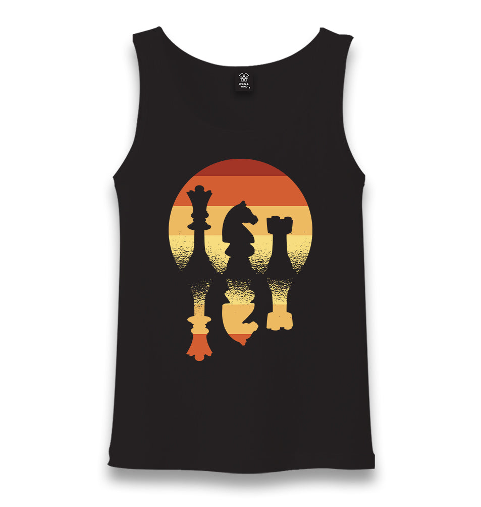 Mirrored Chess Pieces Unisex Black Tank Top - Premium  from W.E.N.S. WIND - Just 6490! Shop now at W.E.N.S. WIND