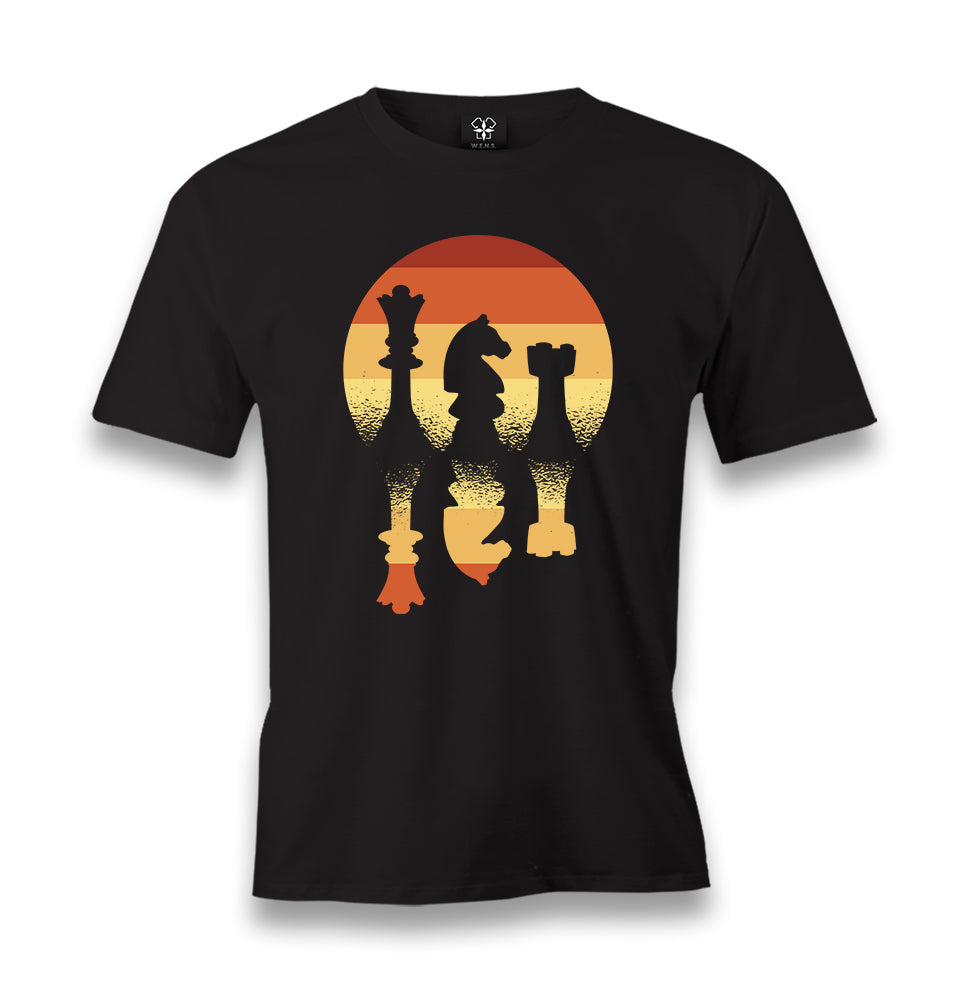 Mirrored Chess Pieces Men's Black Tshirt - Premium  from W.E.N.S. WIND - Just 6490! Shop now at W.E.N.S. WIND