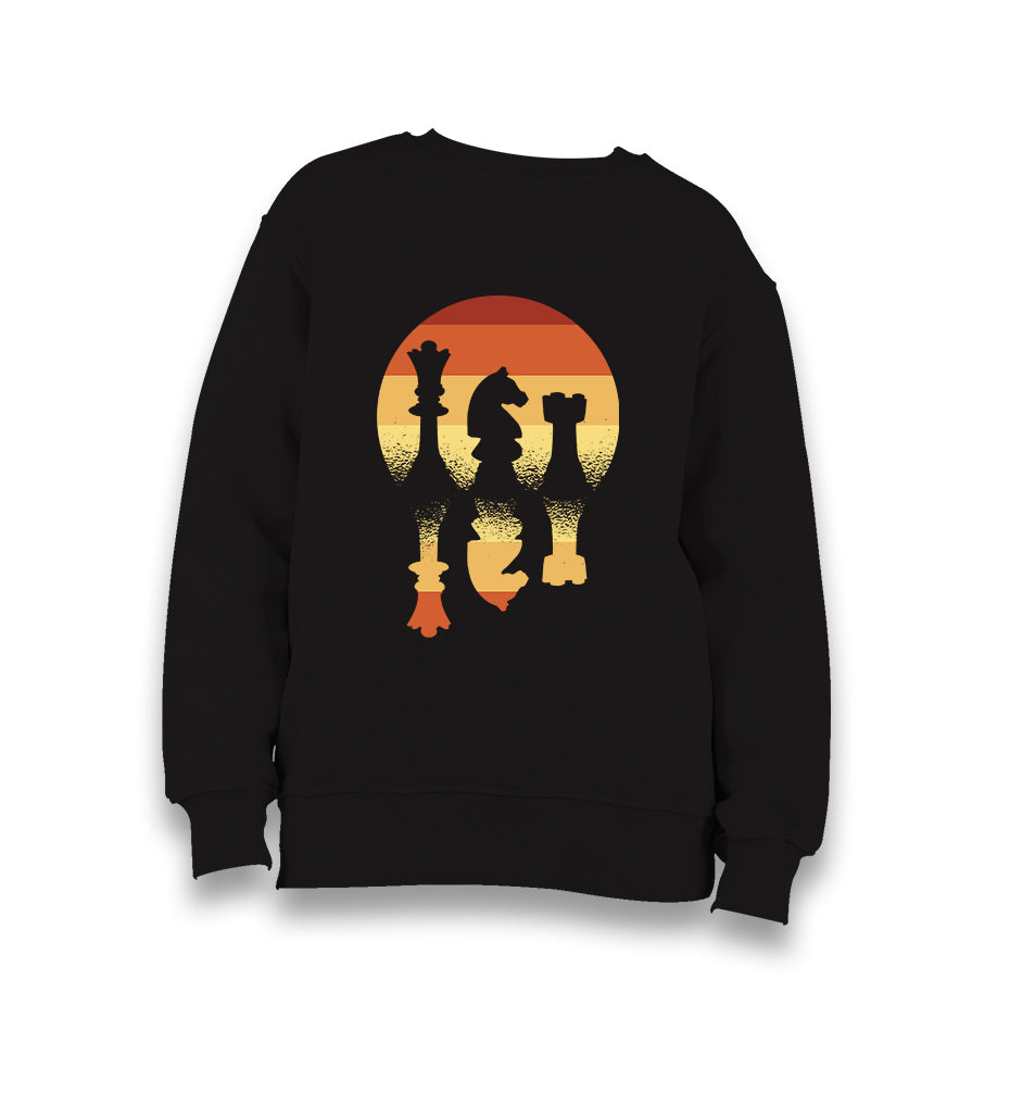 Mirrored Chess Pieces Kid's Black Sweatshirt - Premium  from W.E.N.S. WIND - Just 7990! Shop now at W.E.N.S. WIND