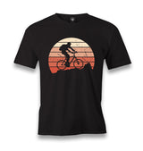 Man Riding Bicycle on the Mountain Men's Black Tshirt - Premium  from W.E.N.S. WIND - Just 6490! Shop now at W.E.N.S. WIND