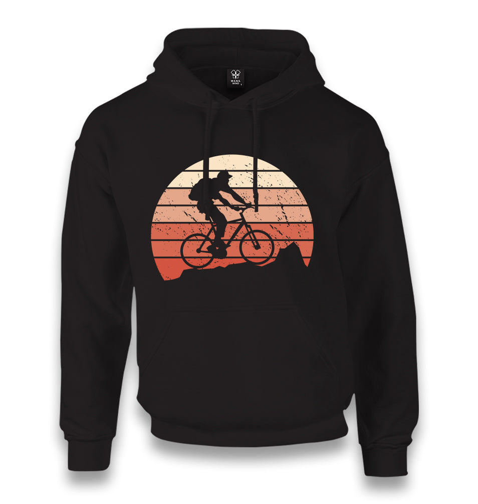 Man Riding Bicycle on the Mountain Unisex Black Hoodie - Premium  from W.E.N.S. WIND - Just 11990! Shop now at W.E.N.S. WIND