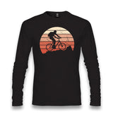 Man Riding Bicycle on the Mountain Unisex Black Longsleeve - Premium  from W.E.N.S. WIND - Just 7990! Shop now at W.E.N.S. WIND