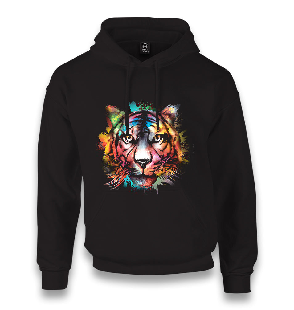Colorful Tiger Head Unisex Black Hoodie - Premium  from W.E.N.S. WIND - Just 11990! Shop now at W.E.N.S. WIND