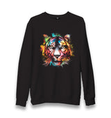 Colorful Tiger Head Unisex Black Sweatshirt - Premium  from W.E.N.S. WIND - Just 10990! Shop now at W.E.N.S. WIND