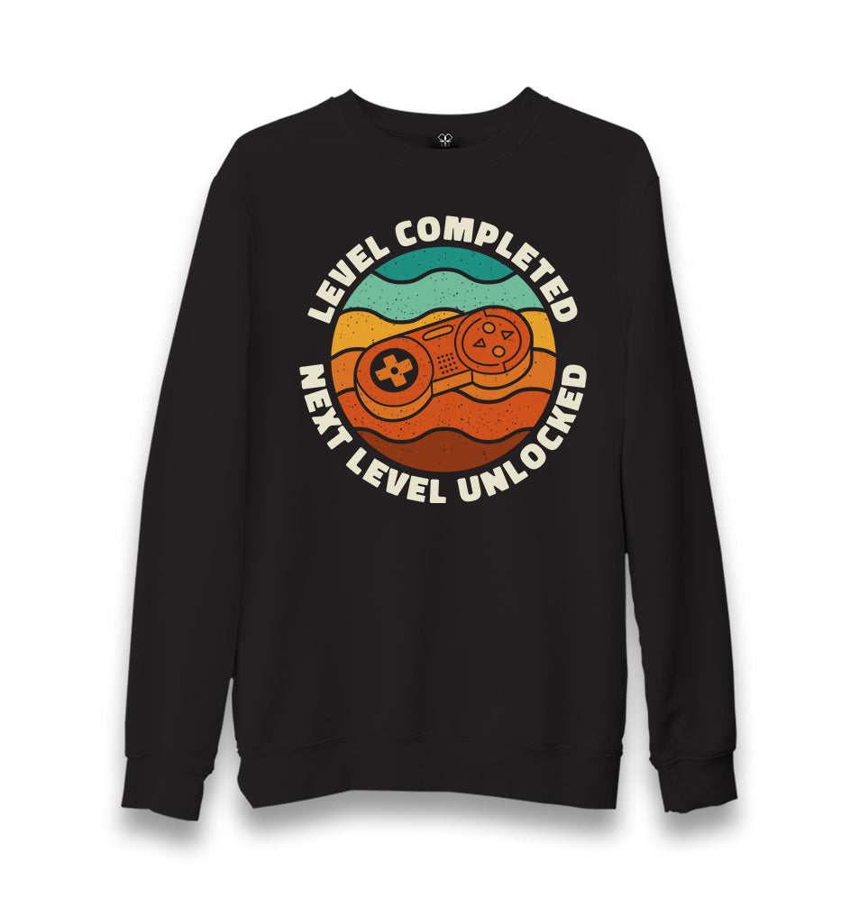 Game Controller Level Completed Unisex Black Sweatshirt - Premium  from W.E.N.S. WIND - Just 10990! Shop now at W.E.N.S. WIND