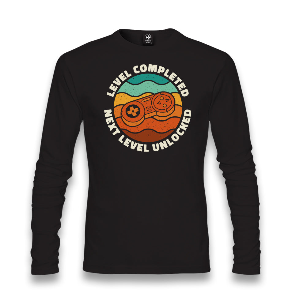 Game Controller Level Completed Unisex Black Longsleeve - Premium  from W.E.N.S. WIND - Just 7990! Shop now at W.E.N.S. WIND