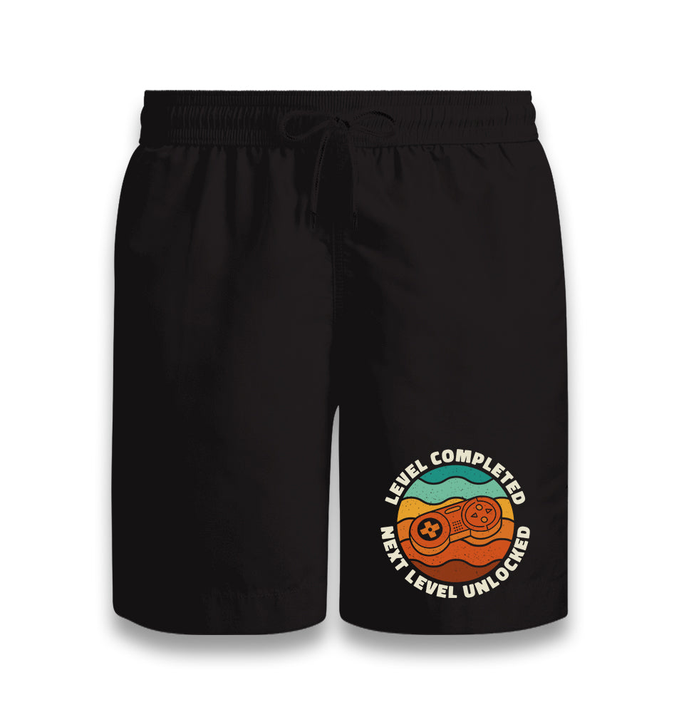 Game Controller Level Completed Black Shorts - Premium  from W.E.N.S. WIND - Just 7990! Shop now at W.E.N.S. WIND