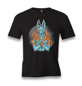 Egyptian God Anubis in Blue Color Men's Black Tshirt - Premium  from W.E.N.S. WIND - Just 6490! Shop now at W.E.N.S. WIND