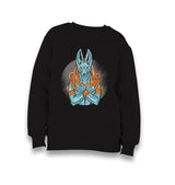 Egyptian God Anubis in Blue Color Kid's Black Sweatshirt - Premium  from W.E.N.S. WIND - Just 7990! Shop now at W.E.N.S. WIND