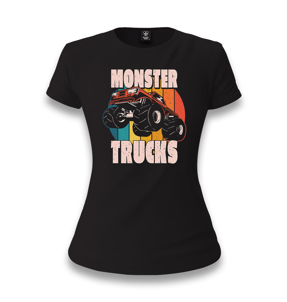 Monster Trucks Circle Sunset Black Women's Black T-shirt - Premium  from W.E.N.S. WIND - Just 6490! Shop now at W.E.N.S. WIND