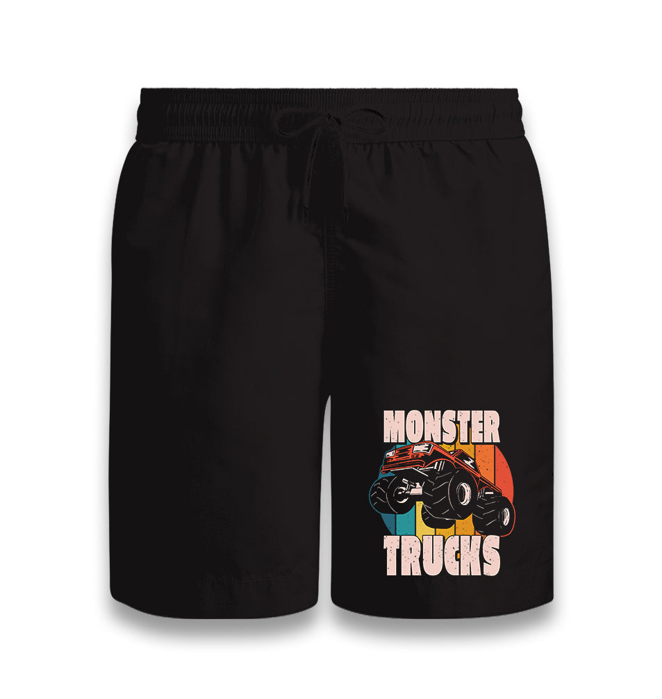 Monster Trucks Circle Sunset Black Black Shorts - Premium  from W.E.N.S. WIND - Just 7990! Shop now at W.E.N.S. WIND