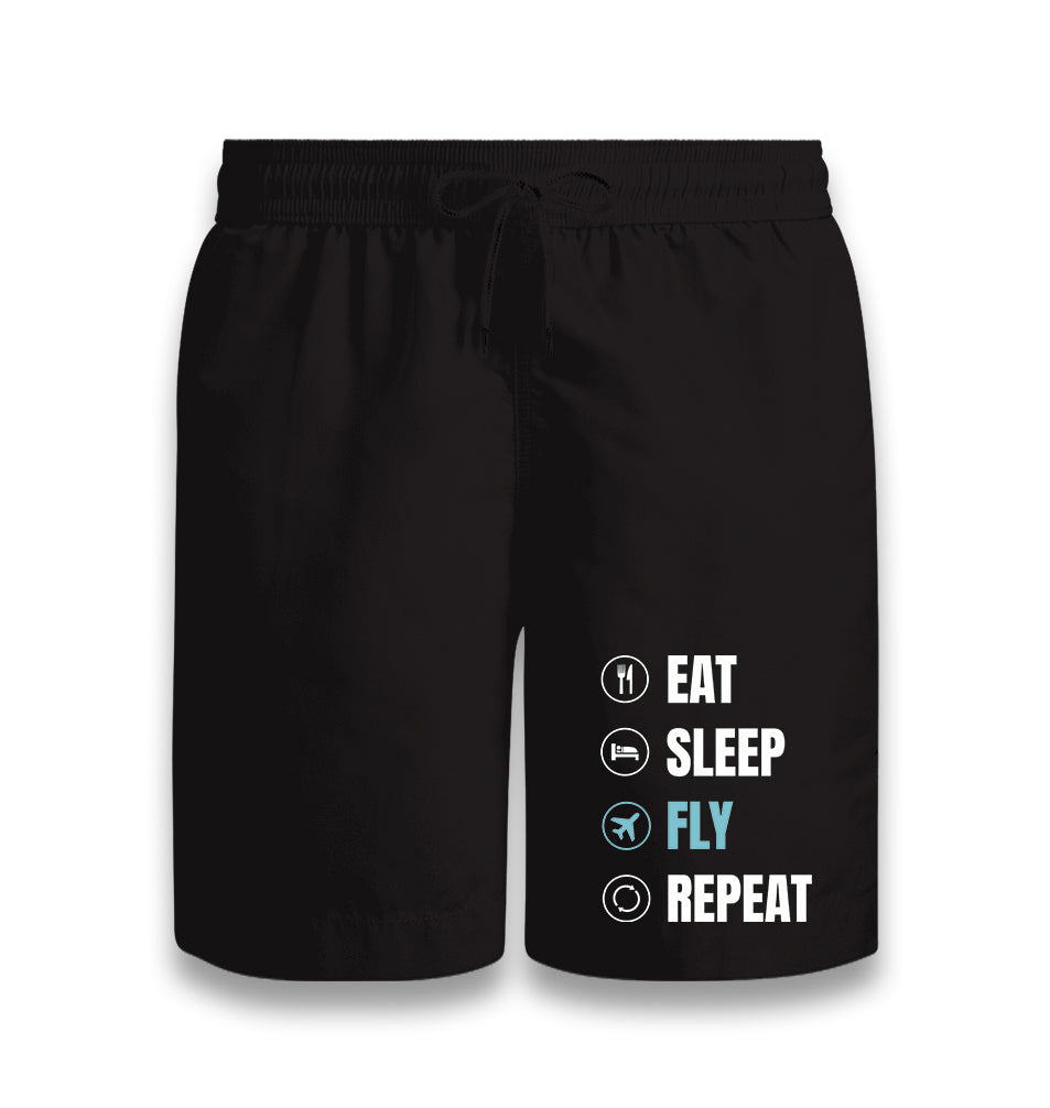 Plane Pilot Eat Sleep Fly Black Shorts - Premium  from W.E.N.S. WIND - Just 7990! Shop now at W.E.N.S. WIND