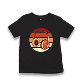 Headphone in Red Tones Retro Kid's Black T-shirt - Premium  from W.E.N.S. WIND - Just 5990! Shop now at W.E.N.S. WIND