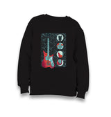 Electric Guitar and Its Parts on Grid Kid's Black Sweatshirt - Premium  from W.E.N.S. WIND - Just 7990! Shop now at W.E.N.S. WIND