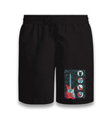 Electric Guitar and Its Parts on Grid Black Shorts - Premium  from W.E.N.S. WIND - Just 7990! Shop now at W.E.N.S. WIND