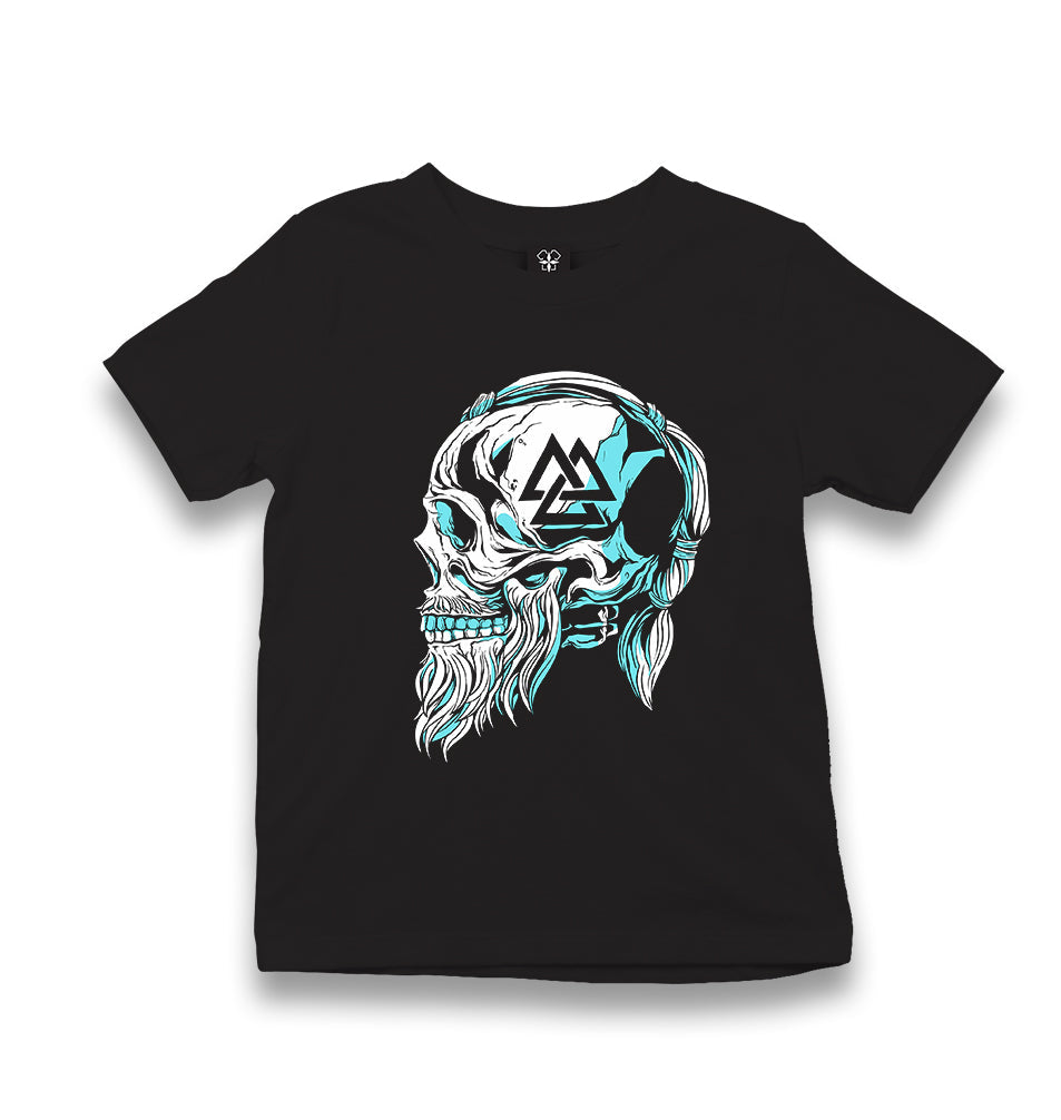 Viking Skull with a Beard Kid's Black T-shirt - Premium  from W.E.N.S. WIND - Just 5990! Shop now at W.E.N.S. WIND