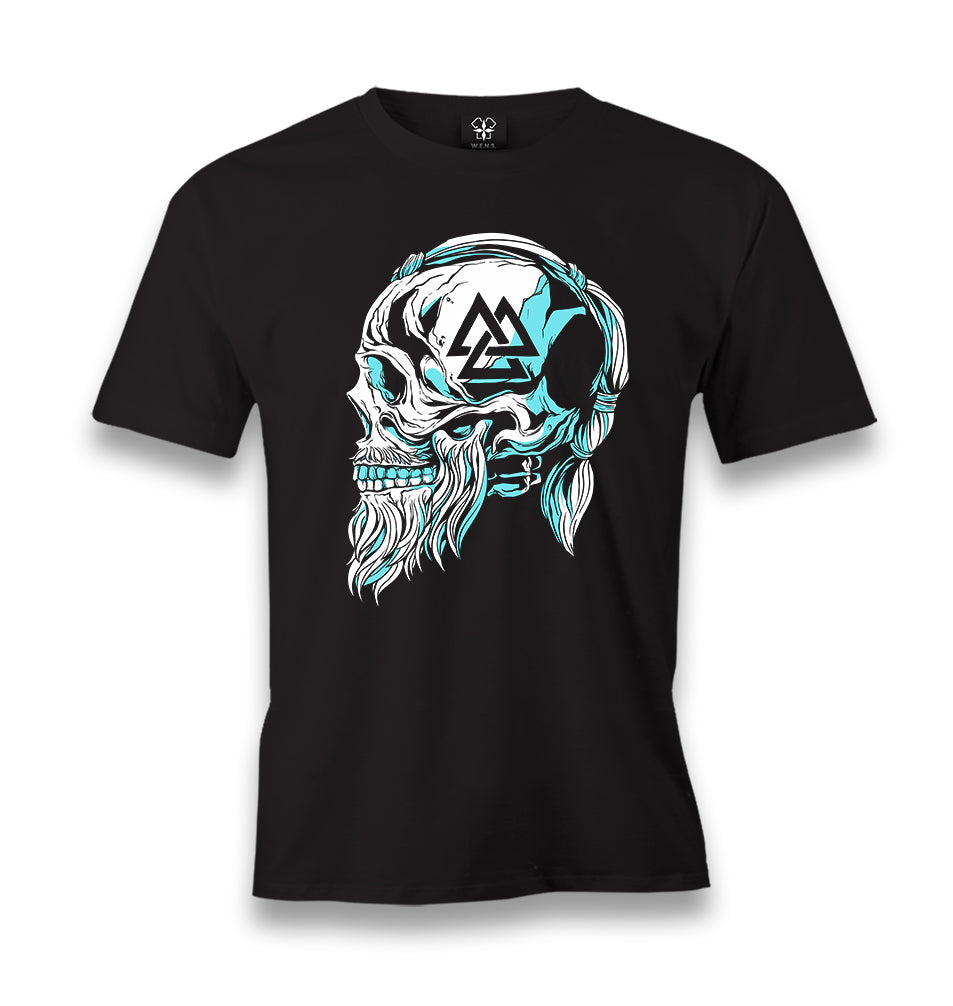 Viking Skull with a Beard Men's Black Tshirt - Premium  from W.E.N.S. WIND - Just 6490! Shop now at W.E.N.S. WIND