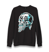 Viking Skull with a Beard Unisex Black Sweatshirt - Premium  from W.E.N.S. WIND - Just 10990! Shop now at W.E.N.S. WIND