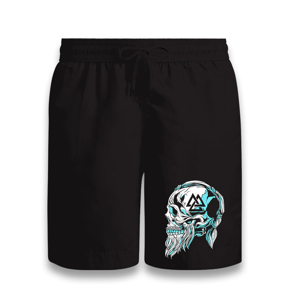 Viking Skull with a Beard Black Shorts - Premium  from W.E.N.S. WIND - Just 7990! Shop now at W.E.N.S. WIND