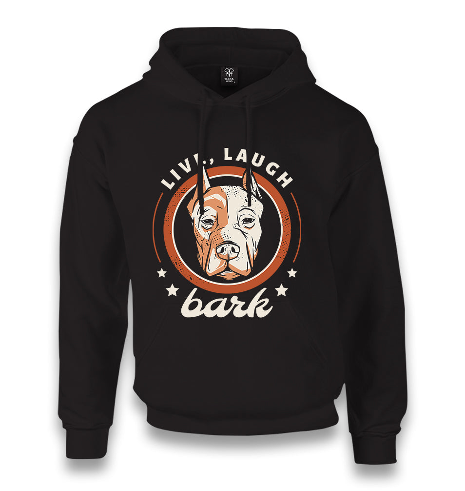 Pitbull Dog Live Laugh Bark Unisex Black Hoodie - Premium  from W.E.N.S. WIND - Just 11990! Shop now at W.E.N.S. WIND