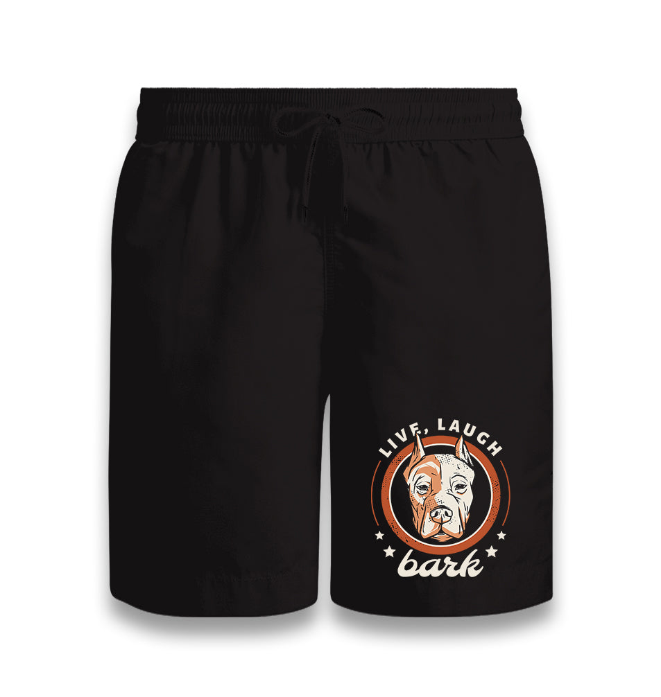Pitbull Dog Live Laugh Bark Black Shorts - Premium  from W.E.N.S. WIND - Just 7990! Shop now at W.E.N.S. WIND