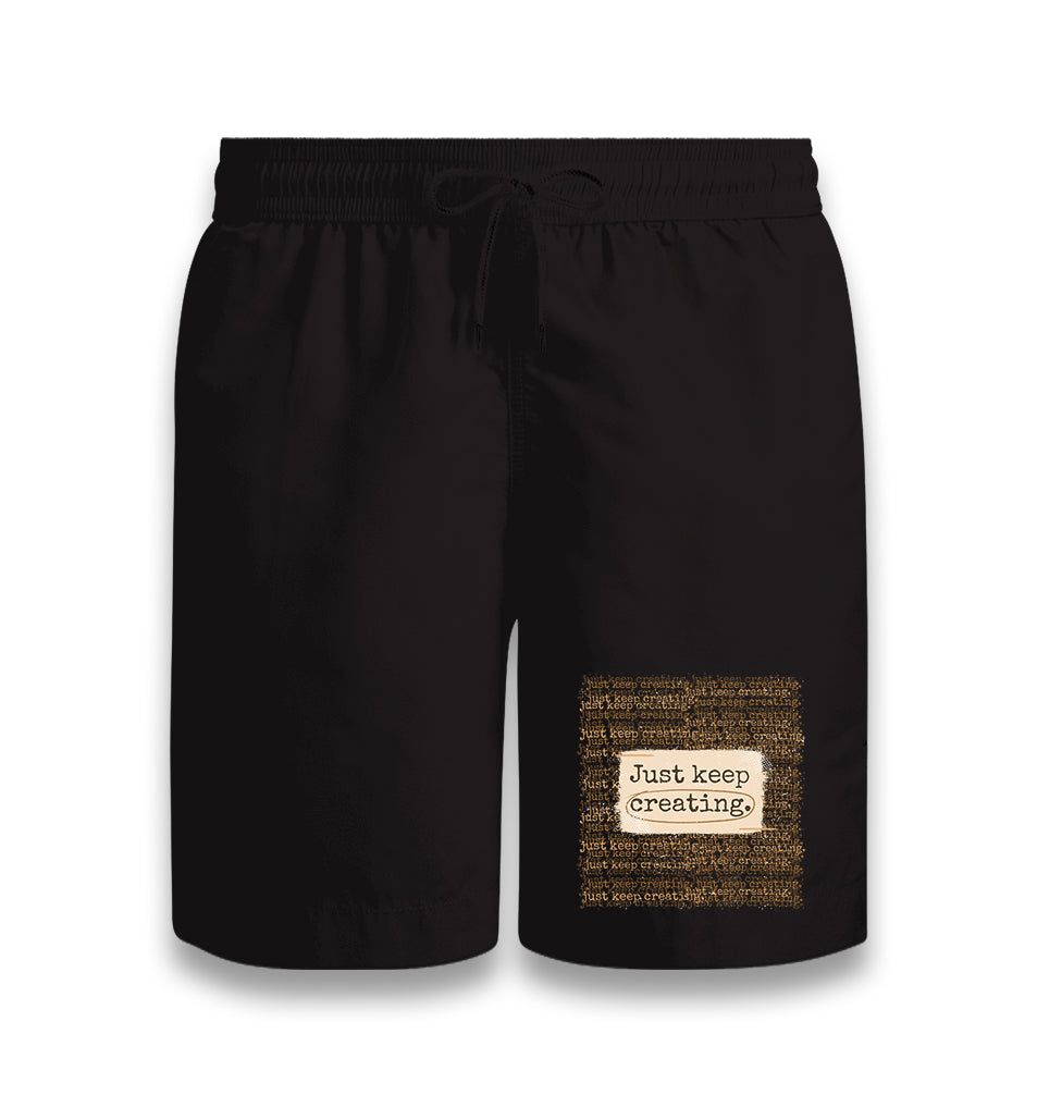 Just Keep Creating Black Shorts - Premium  from W.E.N.S. WIND - Just 7990! Shop now at W.E.N.S. WIND