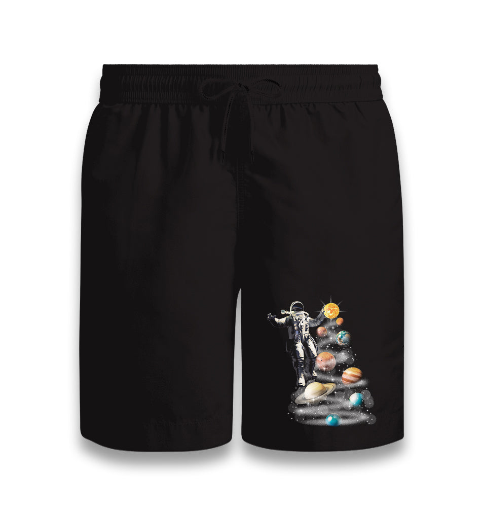 Astronaut Holding Sun Above the Planets Black Shorts - Premium  from W.E.N.S. WIND - Just 7990! Shop now at W.E.N.S. WIND