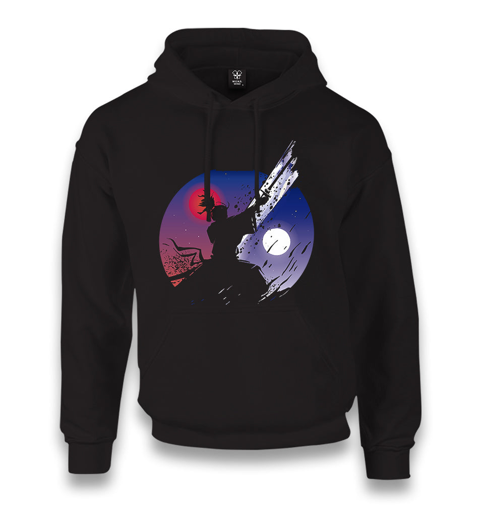 Samurai with a Sword Under Moons Unisex Black Hoodie - Premium  from W.E.N.S. WIND - Just 11990! Shop now at W.E.N.S. WIND