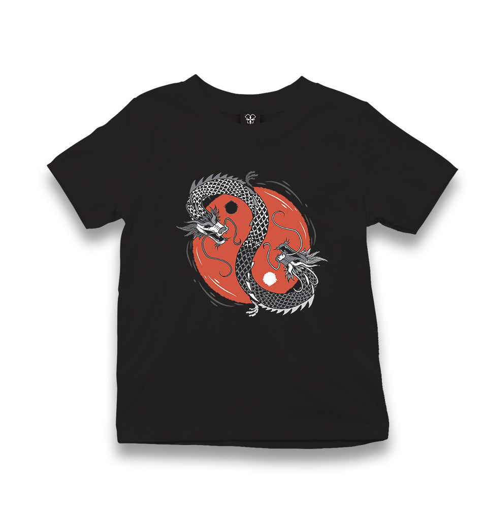 Two Dragons Yin Yang Kid's Black T-shirt - Premium  from W.E.N.S. WIND - Just 5990! Shop now at W.E.N.S. WIND