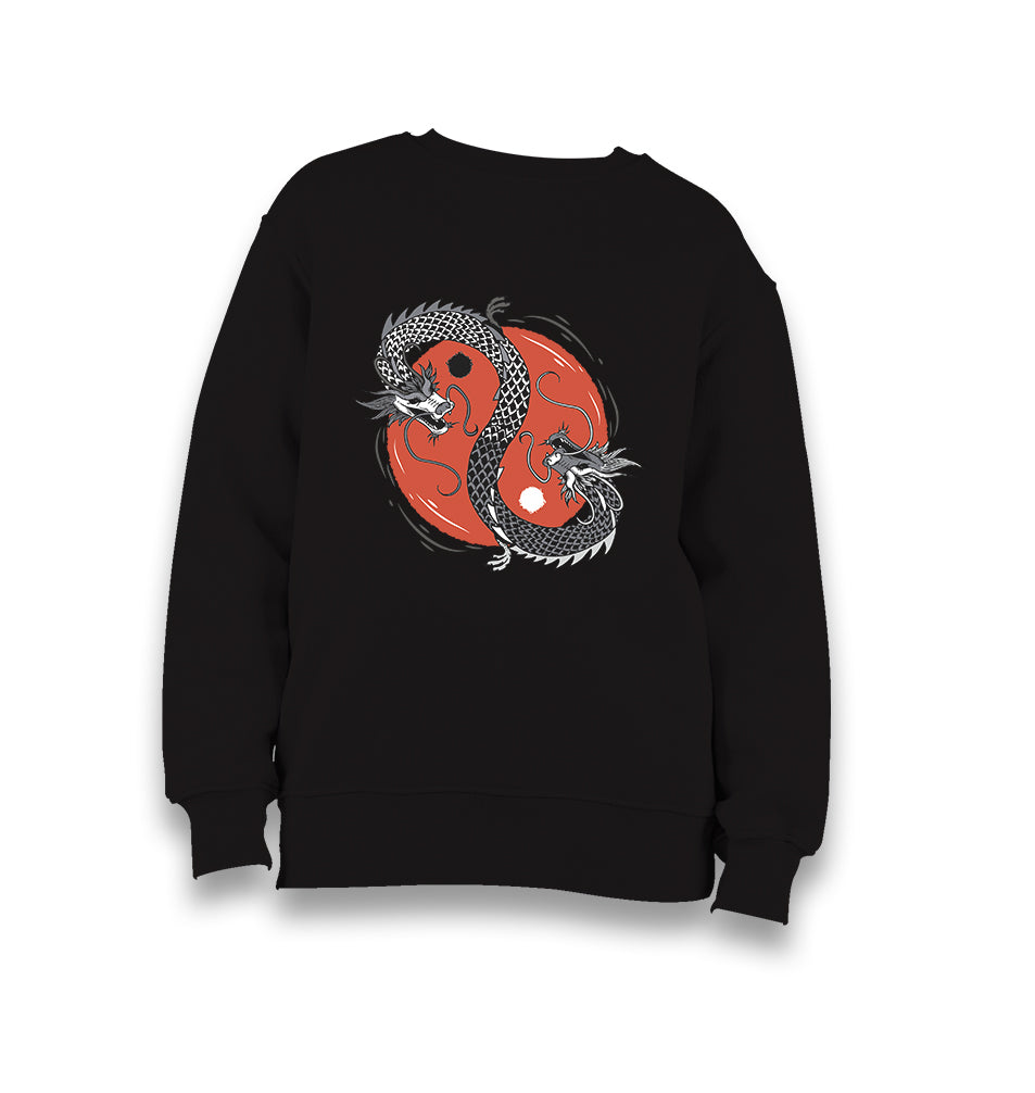 Two Dragons Yin Yang Kid's Black Sweatshirt - Premium  from W.E.N.S. WIND - Just 7990! Shop now at W.E.N.S. WIND