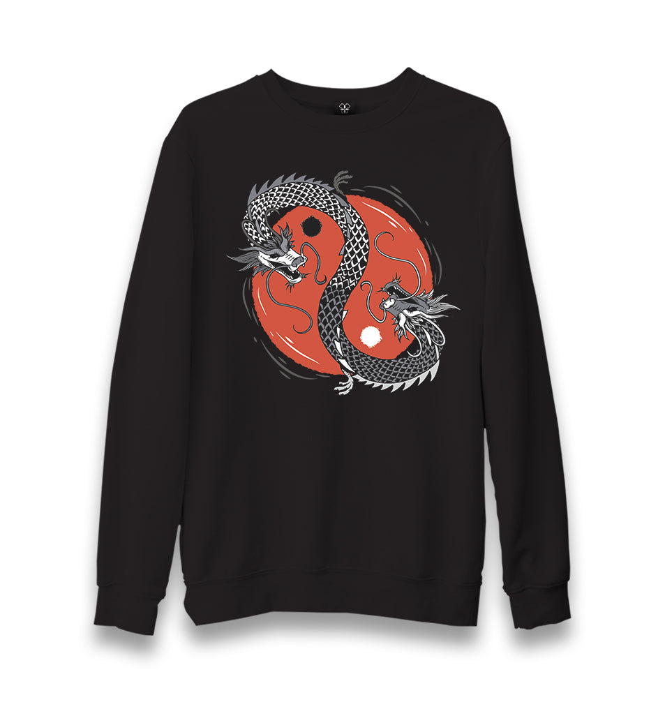 Two Dragons Yin Yang Unisex Black Sweatshirt - Premium  from W.E.N.S. WIND - Just 10990! Shop now at W.E.N.S. WIND